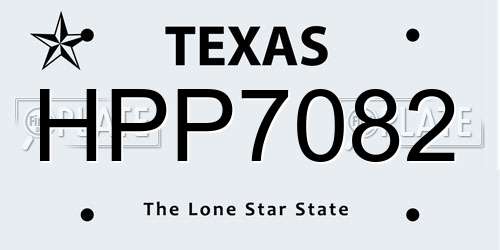 HPP7082 Texas License Plate