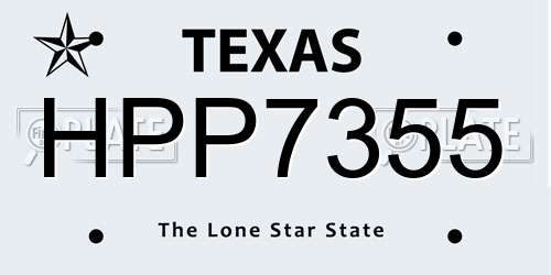 HPP7355 Texas License Plate