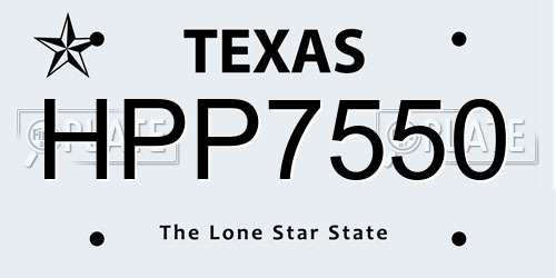 HPP7550 Texas License Plate