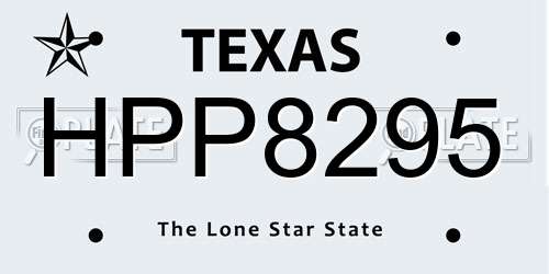 HPP8295 Texas License Plate