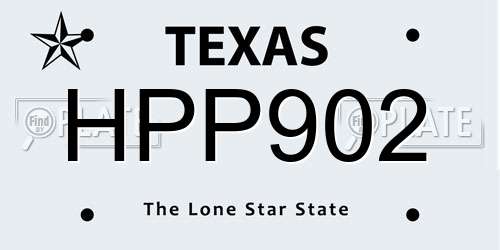 HPP902 Texas License Plate