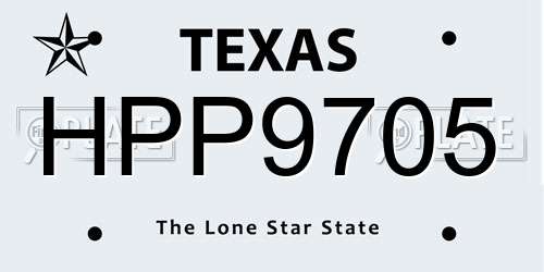HPP9705 Texas License Plate