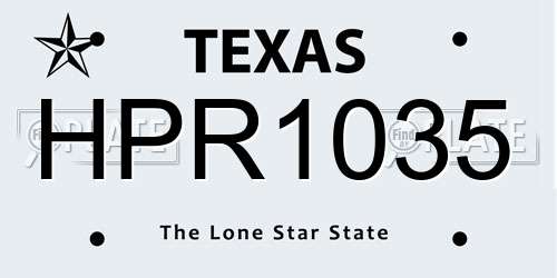 HPR1035 Texas License Plate
