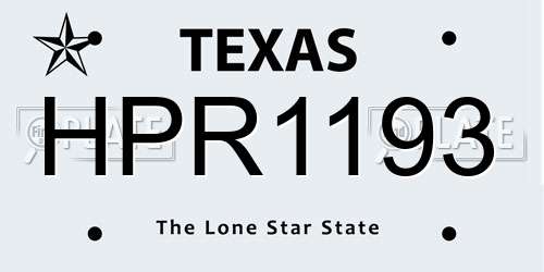 HPR1193 Texas License Plate