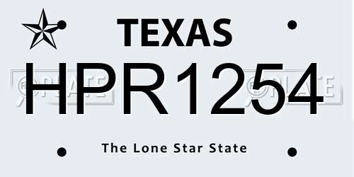 HPR1254 Texas License Plate