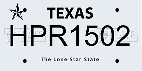 HPR1502 Texas License Plate