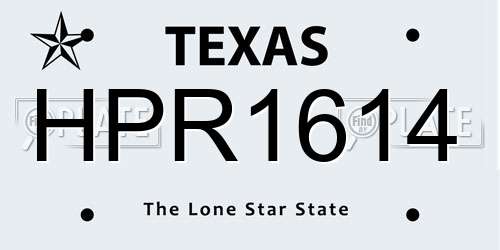 HPR1614 Texas License Plate