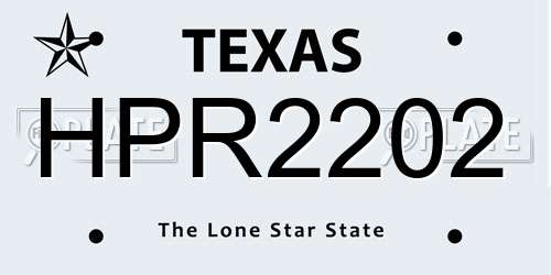 HPR2202 Texas License Plate