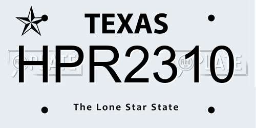 HPR2310 Texas License Plate