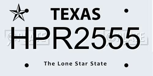 HPR2555 Texas License Plate