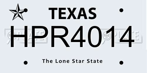 HPR4014 Texas License Plate