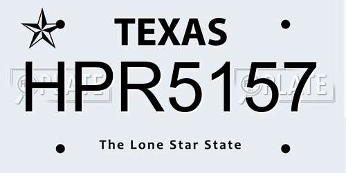 HPR5157 Texas License Plate