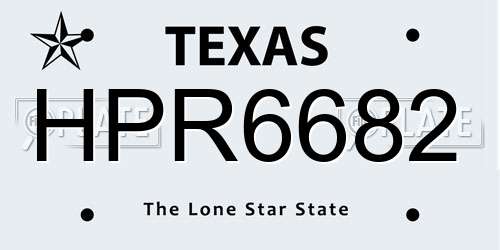 HPR6682 Texas License Plate
