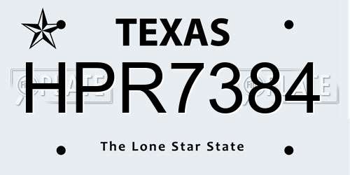 HPR7384 Texas License Plate