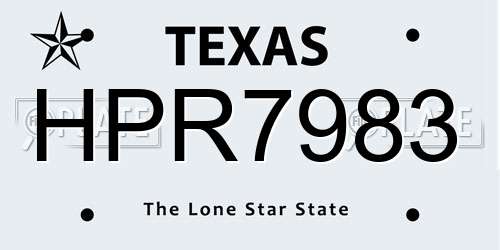 HPR7983 Texas License Plate