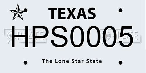 HPS0005 Texas License Plate