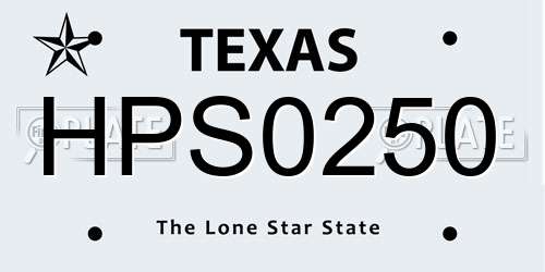 HPS0250 Texas License Plate