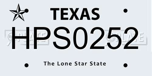 HPS0252 Texas License Plate