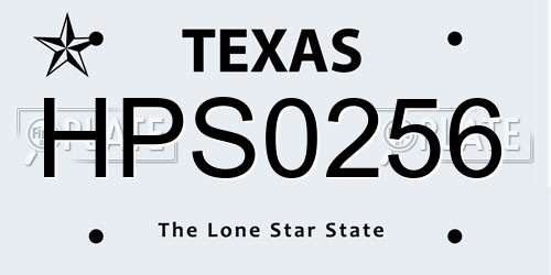 HPS0256 Texas License Plate