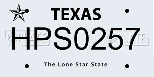 HPS0257 Texas License Plate