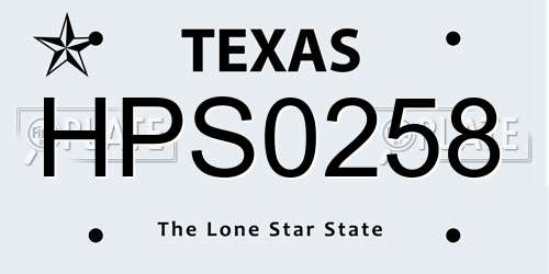 HPS0258 Texas License Plate