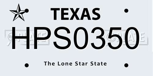 HPS0350 Texas License Plate
