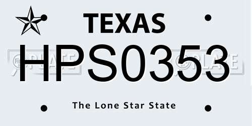 HPS0353 Texas License Plate
