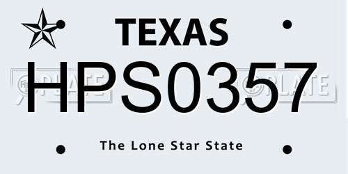 HPS0357 Texas License Plate