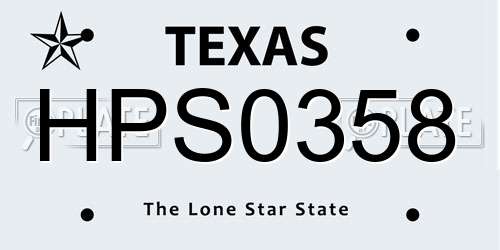 HPS0358 Texas License Plate