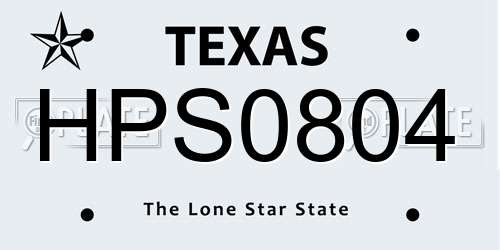 HPS0804 Texas License Plate