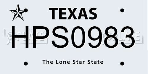 HPS0983 Texas License Plate