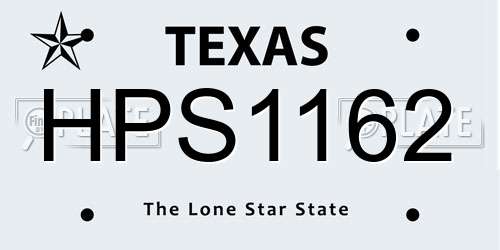 HPS1162 Texas License Plate