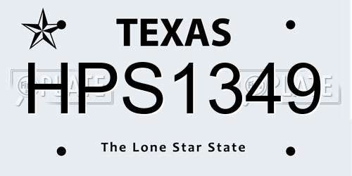HPS1349 Texas License Plate