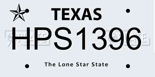 HPS1396 Texas License Plate
