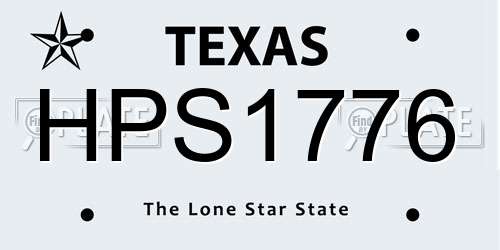 HPS1776 Texas License Plate