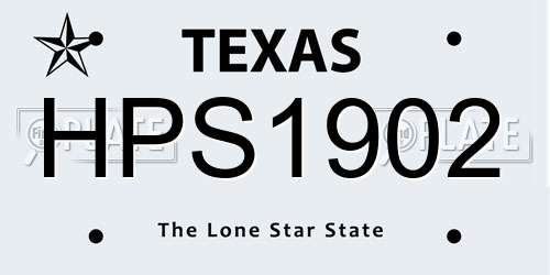 HPS1902 Texas License Plate