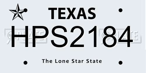 HPS2184 Texas License Plate