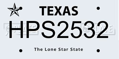HPS2532 Texas License Plate