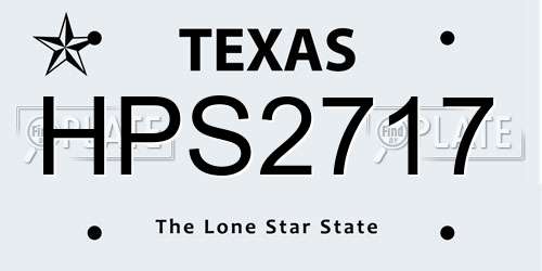HPS2717 Texas License Plate