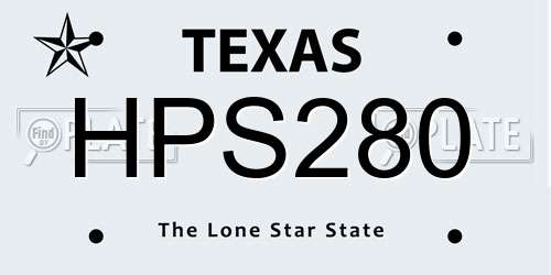 HPS280 Texas License Plate