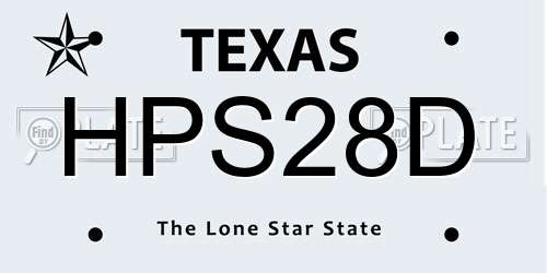 HPS28D Texas License Plate