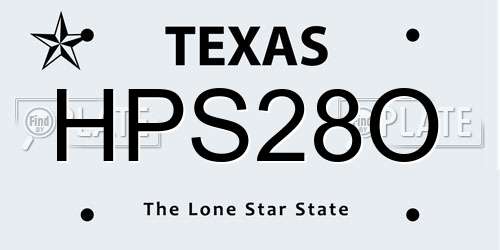 HPS28O Texas License Plate