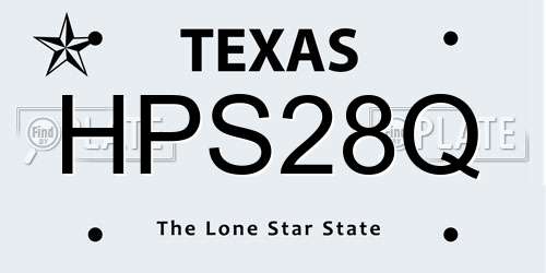HPS28Q Texas License Plate