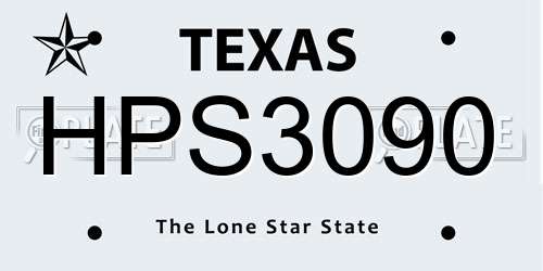HPS3090 Texas License Plate