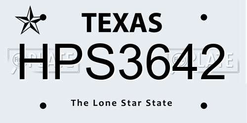 HPS3642 Texas License Plate