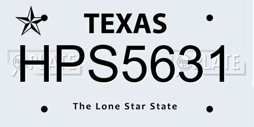 HPS5631 Texas License Plate