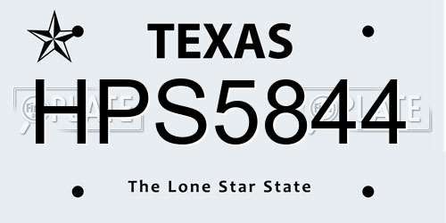 HPS5844 Texas License Plate