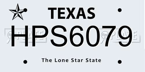 HPS6079 Texas License Plate