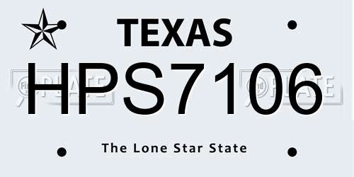 HPS7106 Texas License Plate