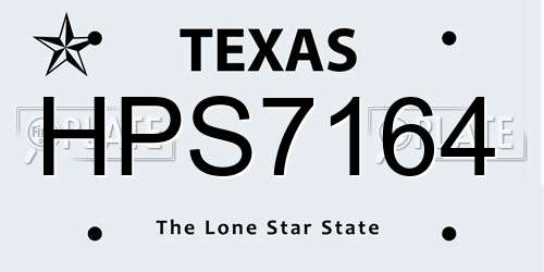 HPS7164 Texas License Plate